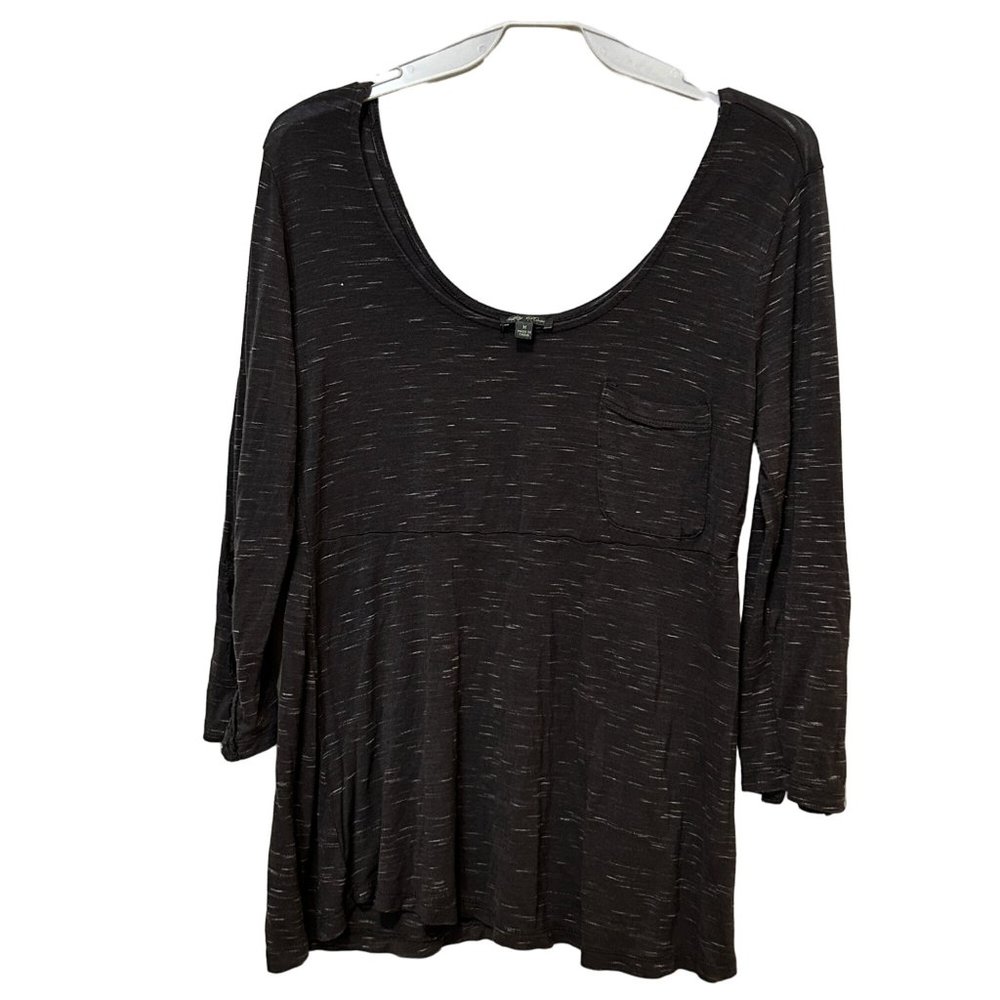 Lily Rose Long Sleeve Scoop Neck Heathered Gray Top Women's Size Medium 1535